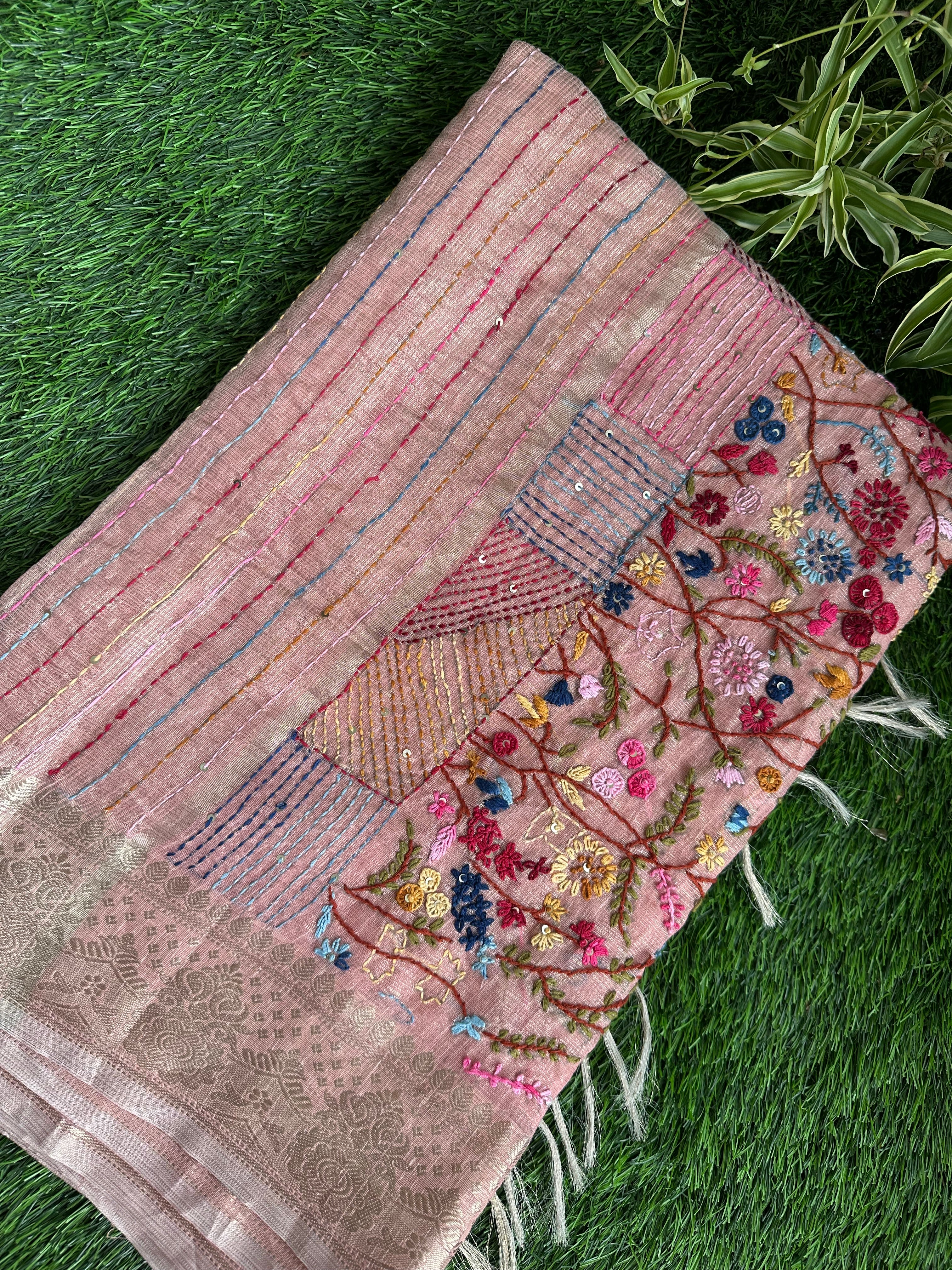 Silk Kota tissue hand work