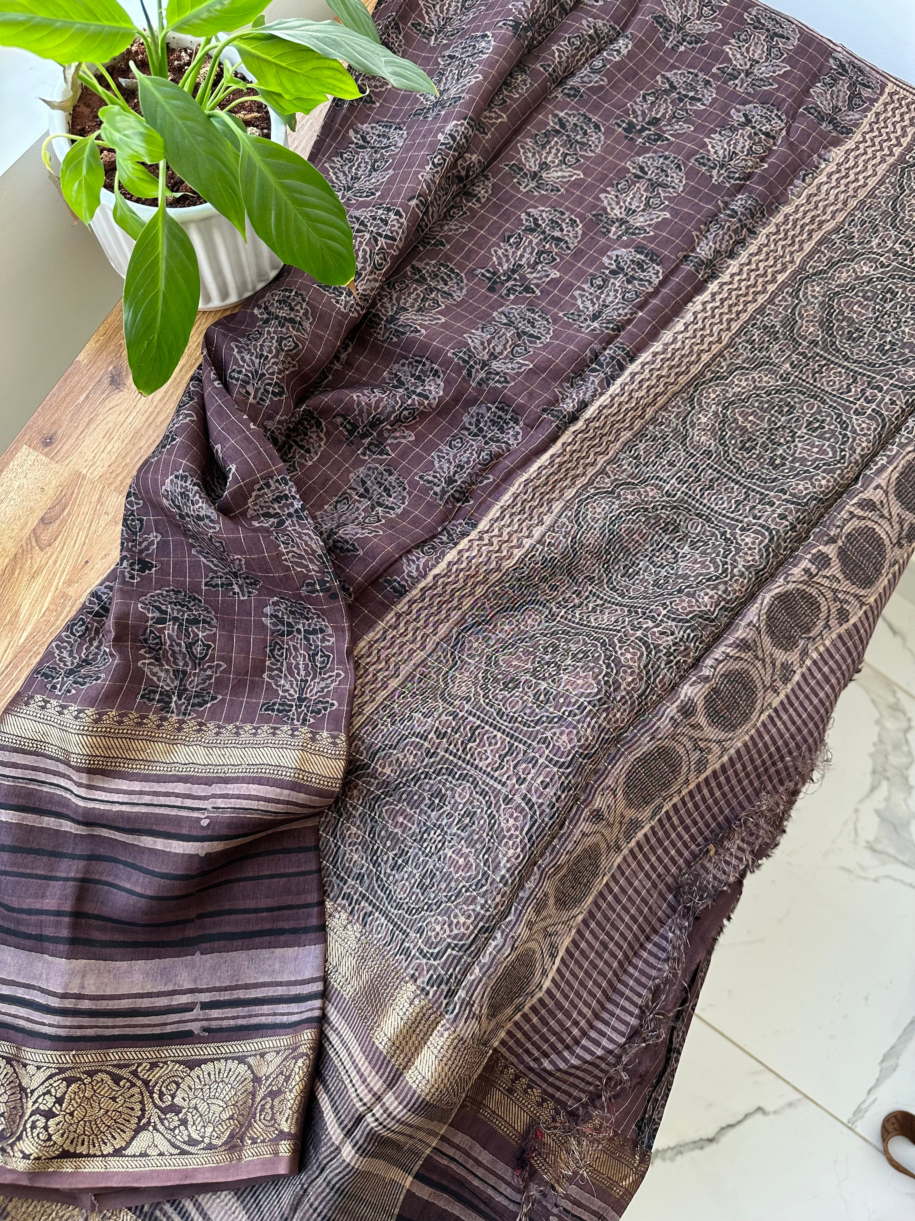 Ajrakh dola silk