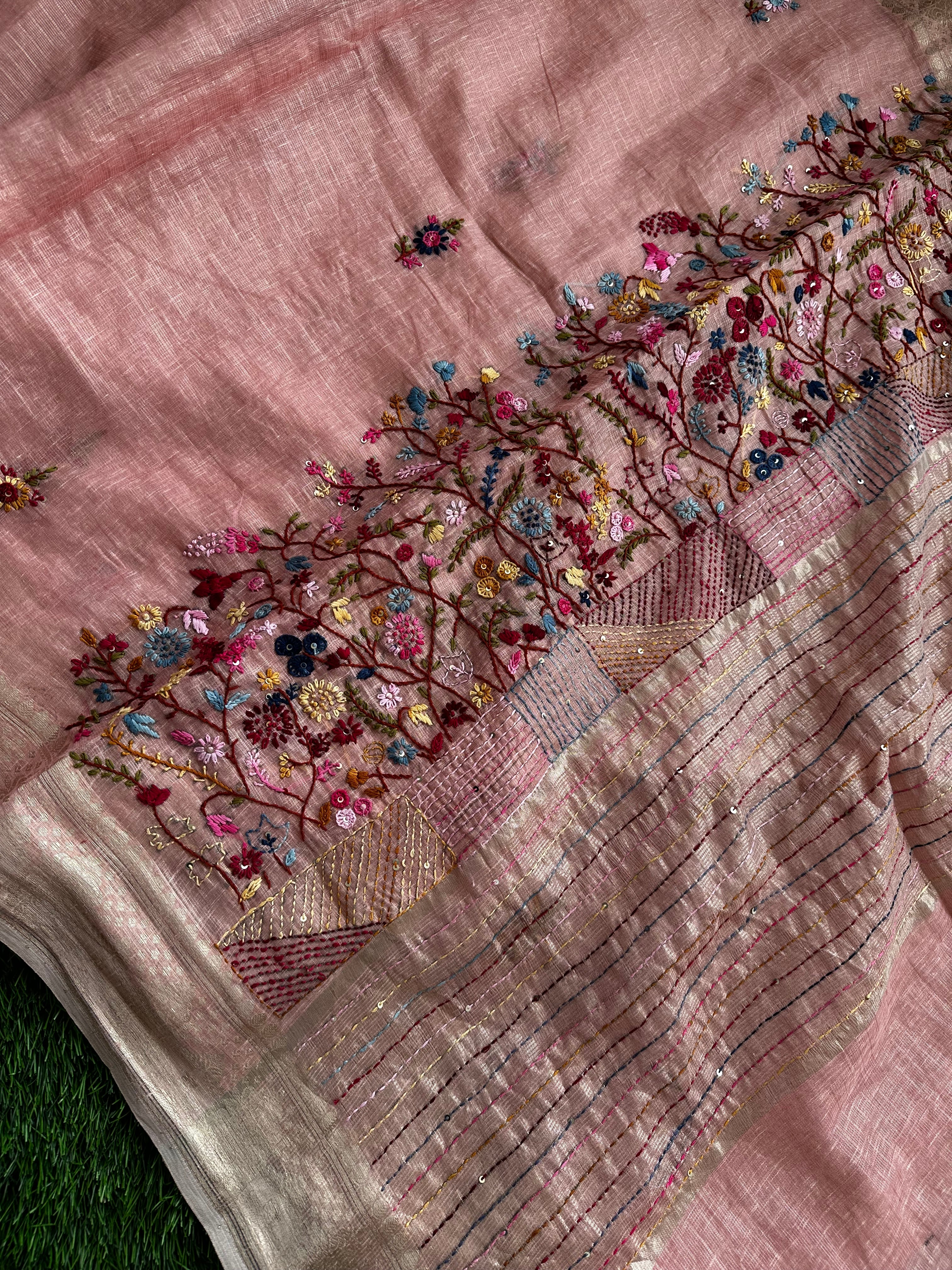 Silk Kota tissue hand work